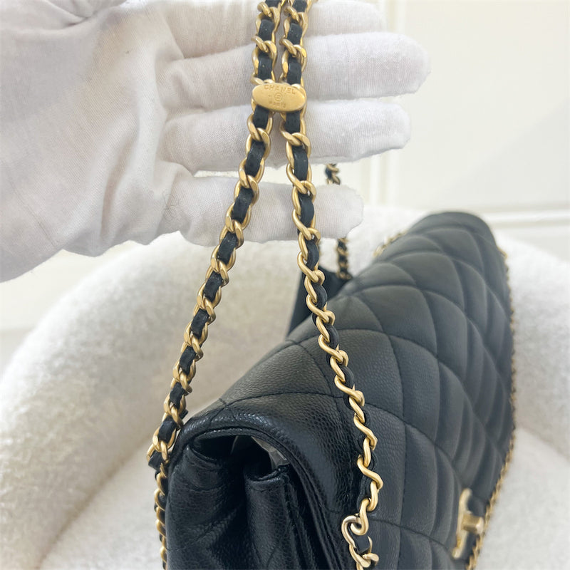 Chanel 22B Medium (25cm) Seasonal Chain Flap in Black Caviar GHW