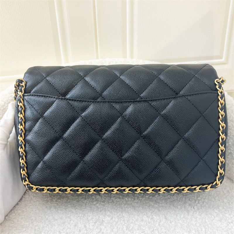 Chanel 22B Medium (25cm) Seasonal Chain Flap in Black Caviar GHW