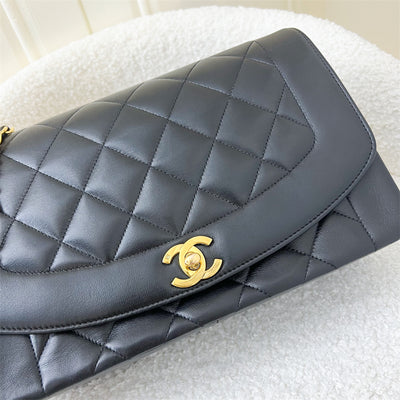 Chanel Vintage Medium Diana Flap in Black Lambskin 24K GHW