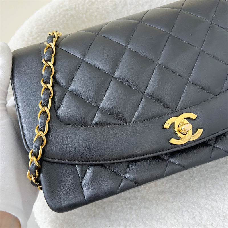 Chanel Vintage Medium Diana Flap in Black Lambskin 24K GHW