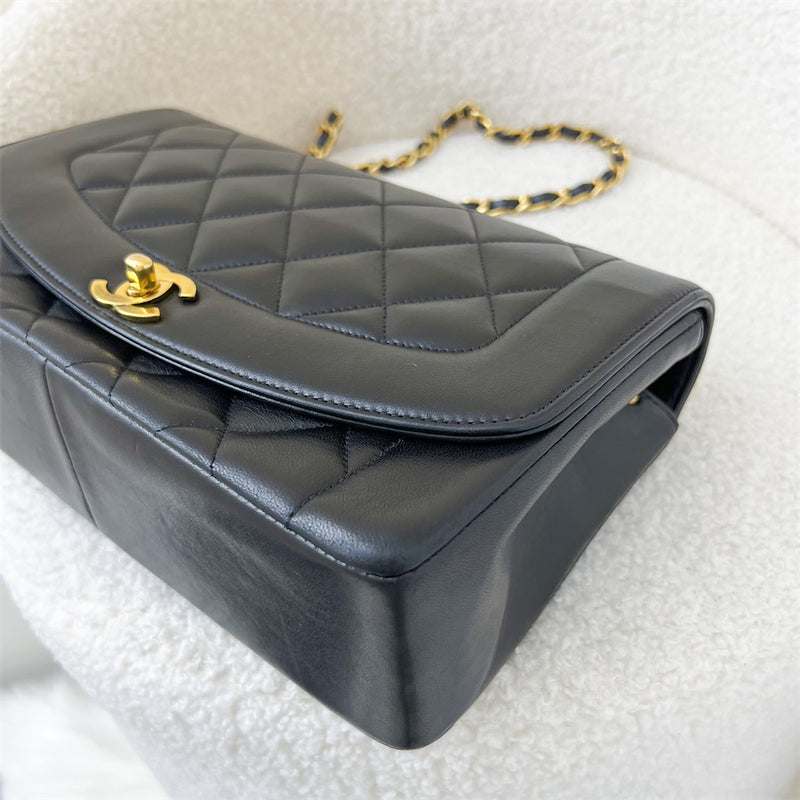 Chanel Vintage Medium Diana Flap in Black Lambskin 24K GHW