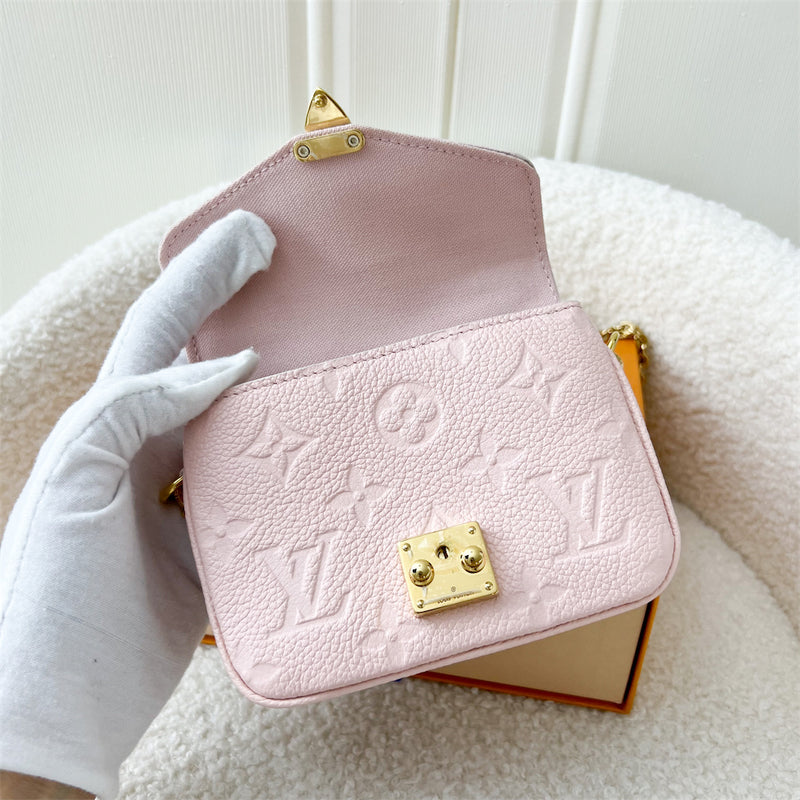 LV Micro Metis in Pink Empreinte Leather and GHW