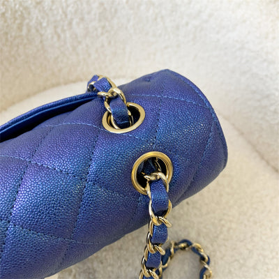 Chanel Small Classic Flap CF in 19S Iridescent Blue Caviar LGHW