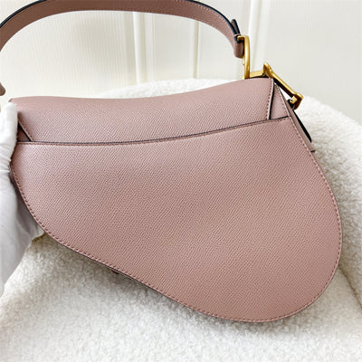 Dior Medium Saddle Bag in Blush Pink Grained Calfskin AGHW