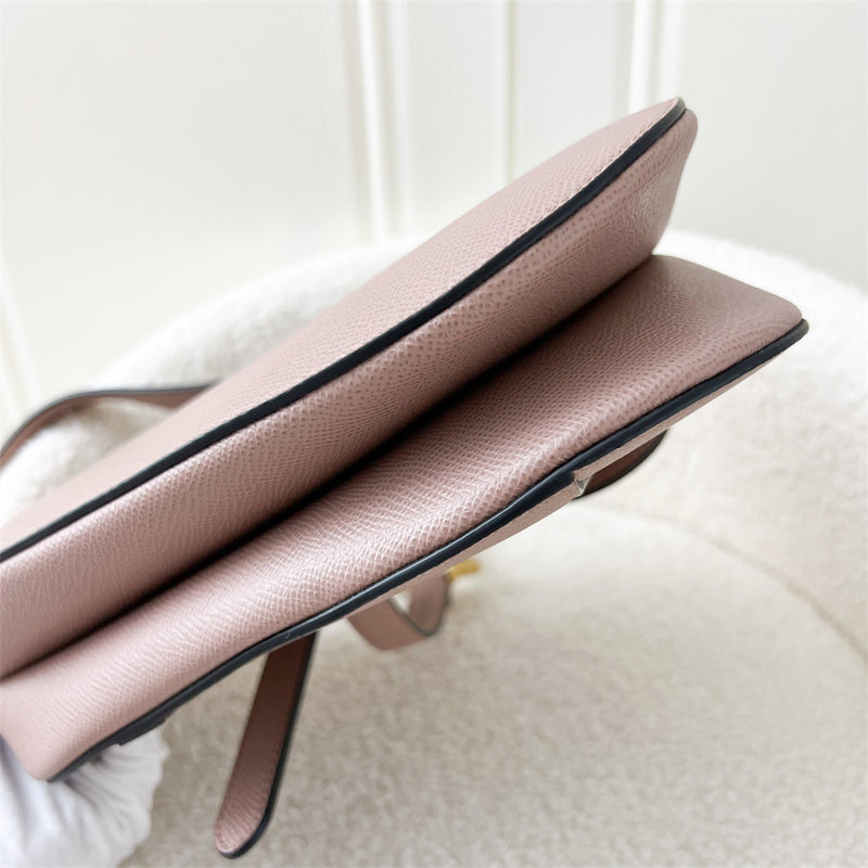 Dior Medium Saddle Bag in Blush Pink Grained Calfskin AGHW