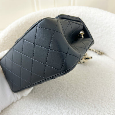 Chanel 23C Pearl Crush Mini Square Flap in Black Lambskin LGHW
