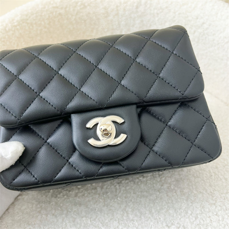 Chanel 23C Pearl Crush Mini Square Flap in Black Lambskin LGHW
