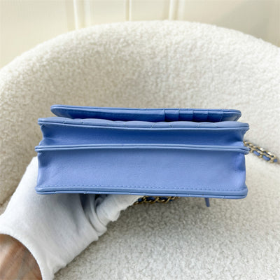 Chanel Mini Wallet on Chain WOC in 21C Periwinkle Blue LGHW