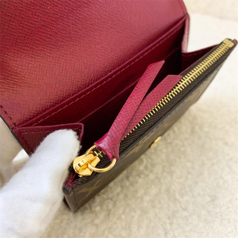 LV Rosalie Coin Purse / Small Wallet in in Monogram Canvas Fuchsia Interior GHW
