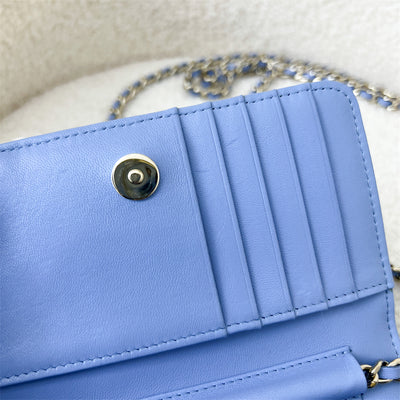 Chanel Mini Wallet on Chain WOC in 21C Periwinkle Blue LGHW