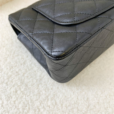 Chanel So Black Mini Rectangle Flap in Black Distressed Calf Leather and Black HW