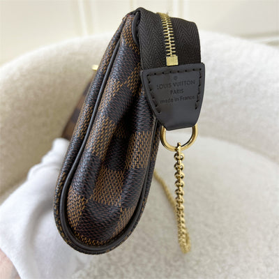 LV Eva Clutch with Chain and Strap in Damier Ebene Canvas GHW
