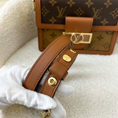 LV Mini Dauphine in Reverse Monogram + Monogram Canvas GHW