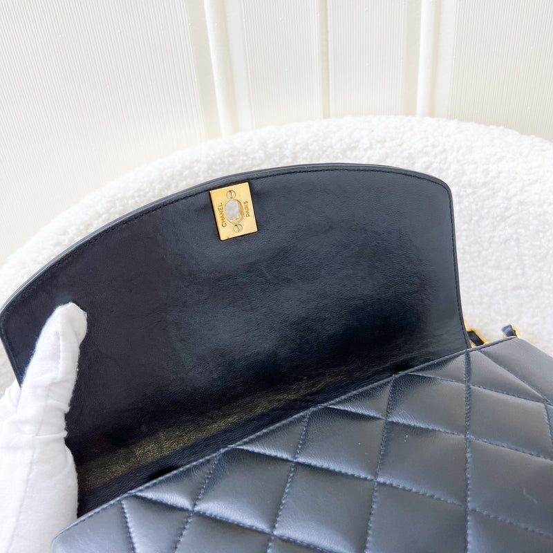 Chanel Small (22cm) Diana Flap in Black Lambskin 24K GHW