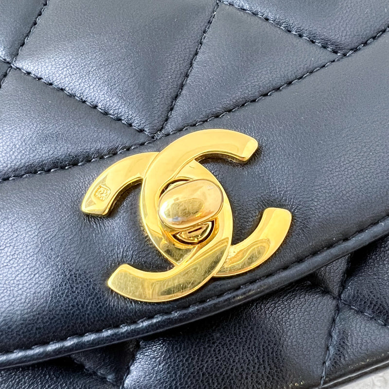 Chanel Small (22cm) Diana Flap in Black Lambskin 24K GHW