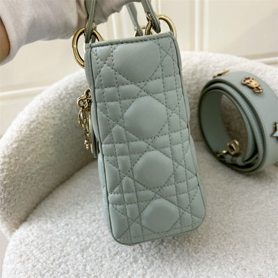 Dior Small Lady Dior MyladyDior in Mint Green Lambskin LGHW