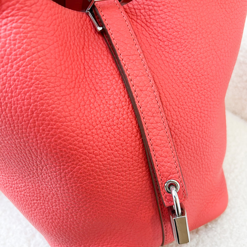 Hermes Picotin 18 in Red (Bougainvillea) Clemence Leather PHW