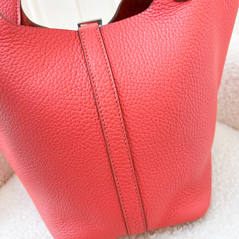 Hermes Picotin 18 in Red (Bougainvillea) Clemence Leather PHW