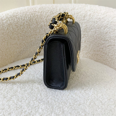 Chanel 22K Coco First Mini Clutch with Chain in Black Caviar LGHW