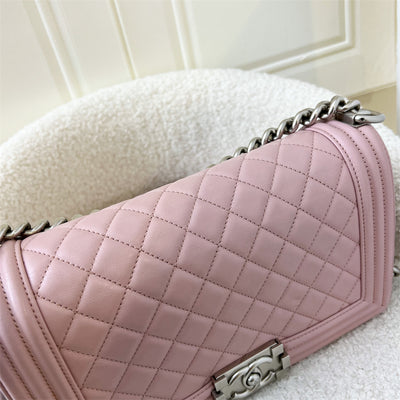 Chanel Medium 25cm Boy Flap in Pink Lambskin Matte SHW