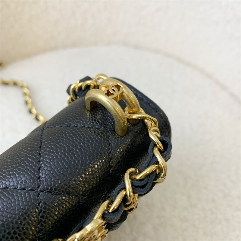 Chanel 22K Coco First Mini Clutch with Chain in Black Caviar LGHW