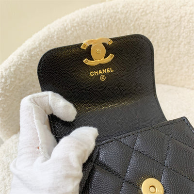 Chanel 22K Coco First Mini Clutch with Chain in Black Caviar LGHW