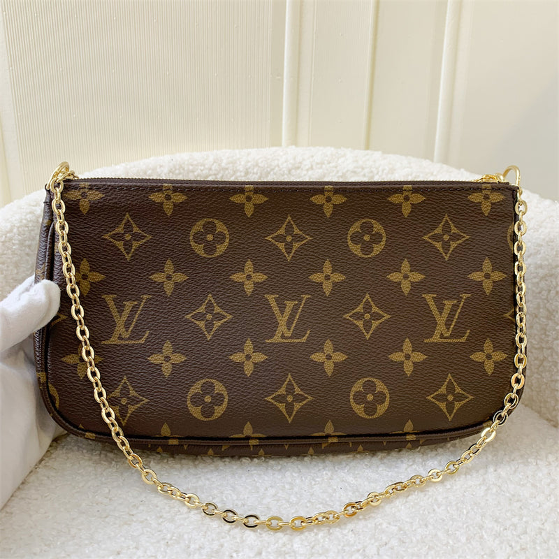 LV Multi Pochette Acc in Monogram Canvas and Rose Clair Strap