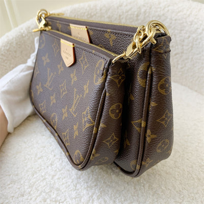 LV Multi Pochette Acc in Monogram Canvas and Rose Clair Strap