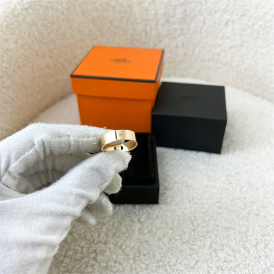 Hermes H D'ancre Small Model Ring with Diamonds and in 18K Rose Gold