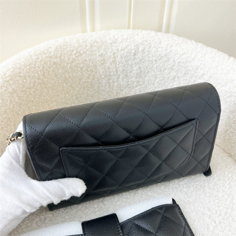 Chanel 21A WOC / Clutch with Chain in Black Caviar LGHW