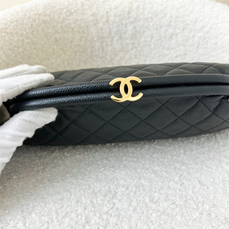 Chanel Timeless Kisslock Clutch in Black Caviar GHW