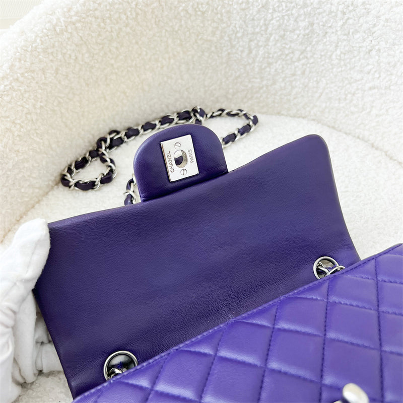 Chanel Mini Rectangle Classic Flap in Purple Lambskin and SHW