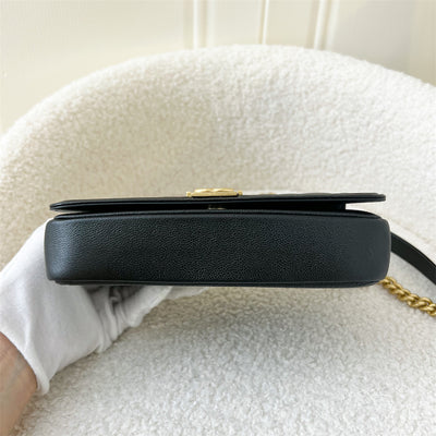 Chanel Boy Phone Holder with Chain in Black Caviar GHW