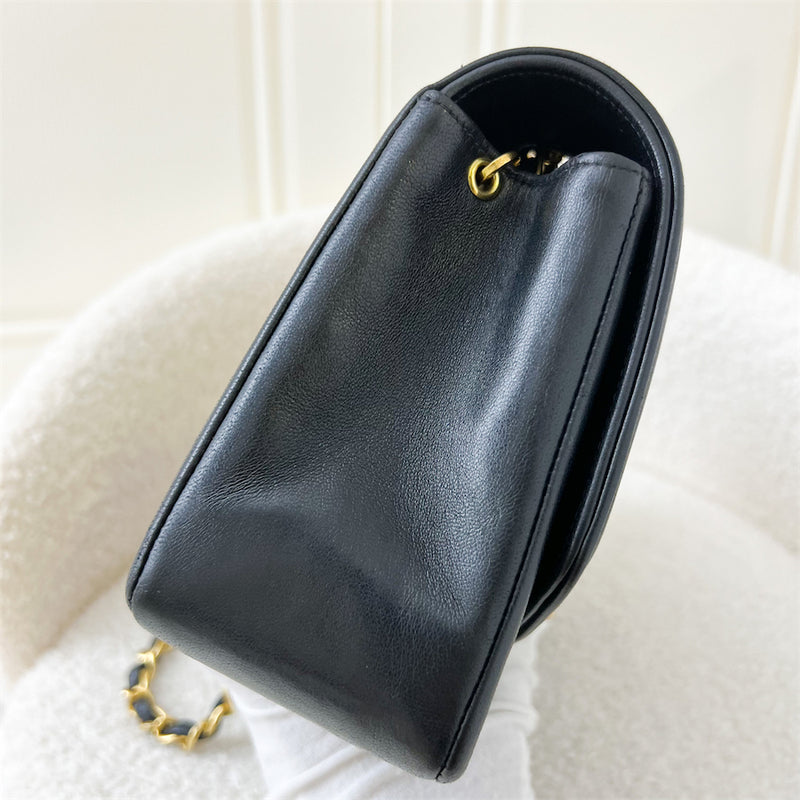 Chanel Small 22cm Diana Flap in Black Lambskin and 24K GHW