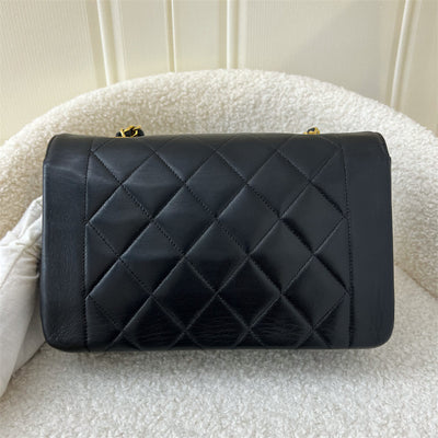 Chanel Small 22cm Diana Flap in Black Lambskin and 24K GHW