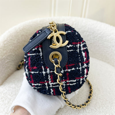 Chanel Seasonal Round Bowling Bag in Multicolor Tweed AGHW