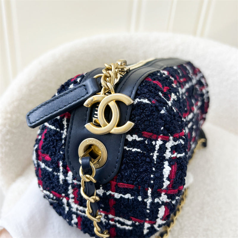 Chanel tweed best sale round bag