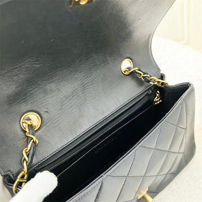 Chanel Small 22cm Diana Flap in Black Lambskin and 24K GHW