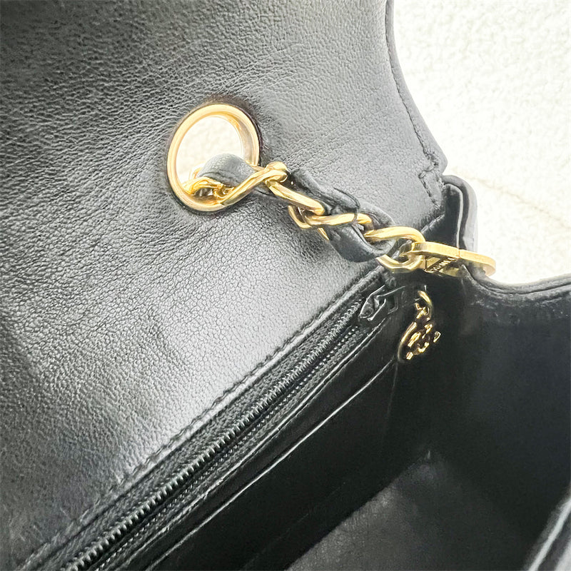 Chanel Small 22cm Diana Flap in Black Lambskin and 24K GHW