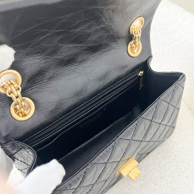 Chanel Classic Reissue Mini Flap in Black Distressed Calfskin AGHW
