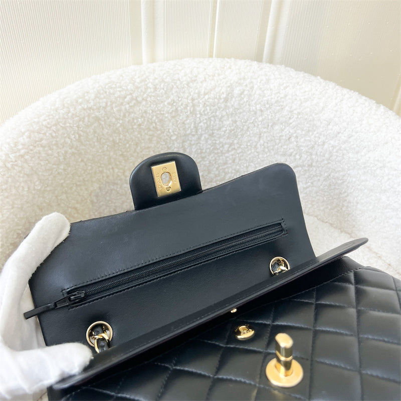 *Reserved* Chanel Small CF Classic Flap in Black Lambskin GHW