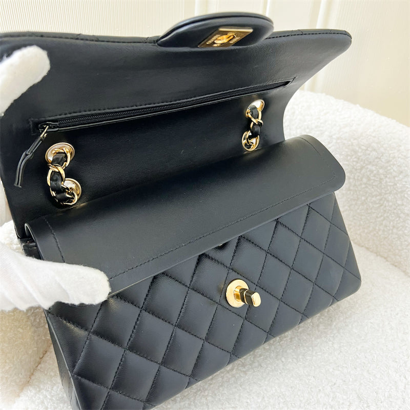 *Reserved* Chanel Small CF Classic Flap in Black Lambskin GHW