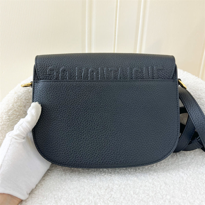 Dior Medium Bobby Bag in Black Grained Leather and GHW