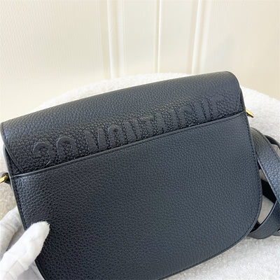 Dior Medium Bobby Bag in Black Grained Leather and GHW