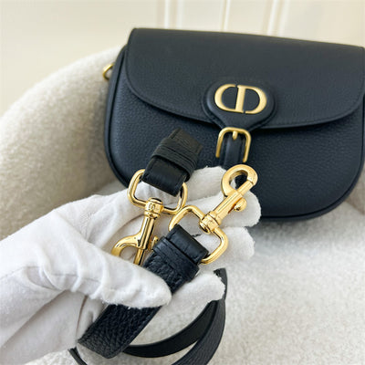 Dior Medium Bobby Bag in Black Grained Leather and GHW