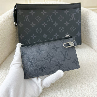 LV  Mens Gaston Wearable Wallet in Monogram Eclipse Reverse coated canvas SHW