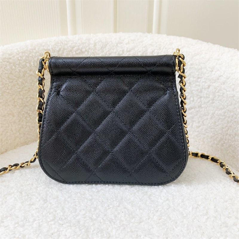 Chanel 22K Micro Clutch with Chain in Black Caviar GHW