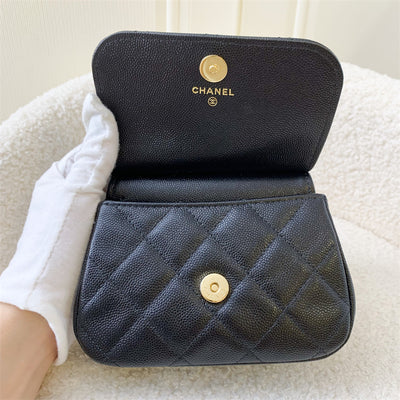 Chanel 22K Micro Clutch with Chain in Black Caviar GHW