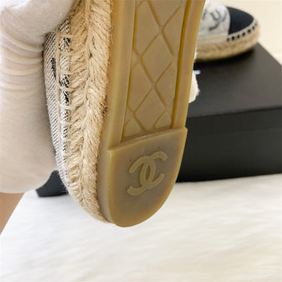 Chanel Espadrilles in Light Grey Denim Sz 39