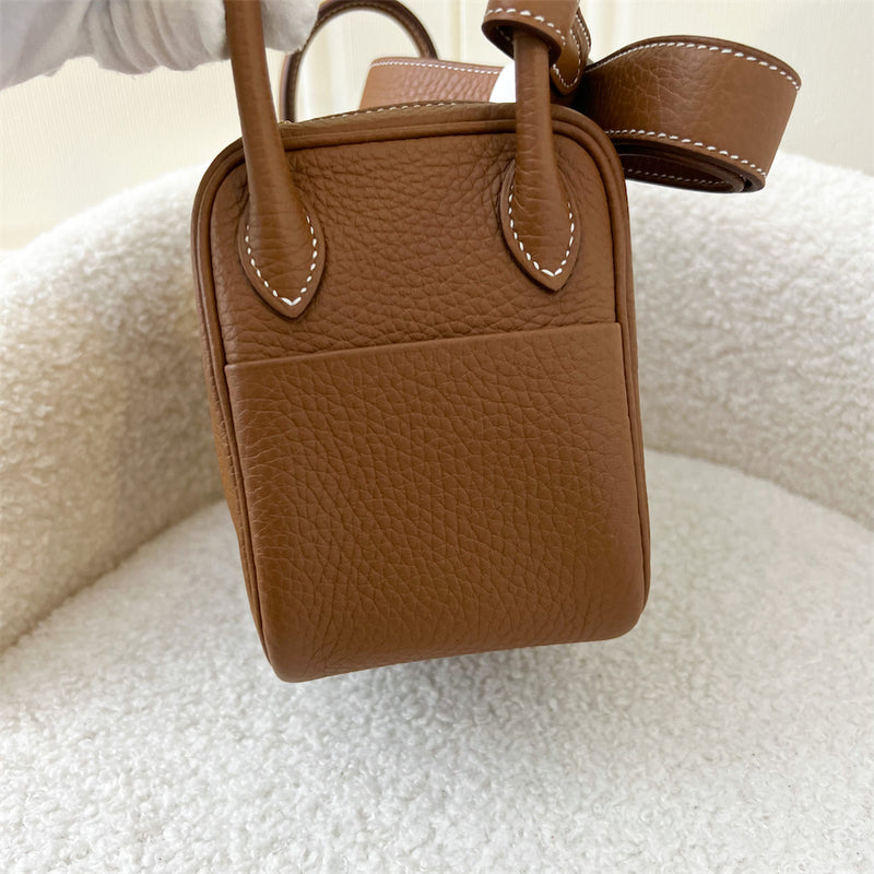 Hermes Mini Lindy in Gold Clemence Leather GHW